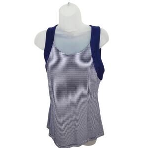 Banana Republic Navy Striped Tank Top Women's 6 Sleeveless Nautical Preppy